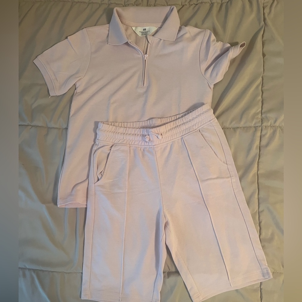 H&M Soft Pink Zip-Up Top